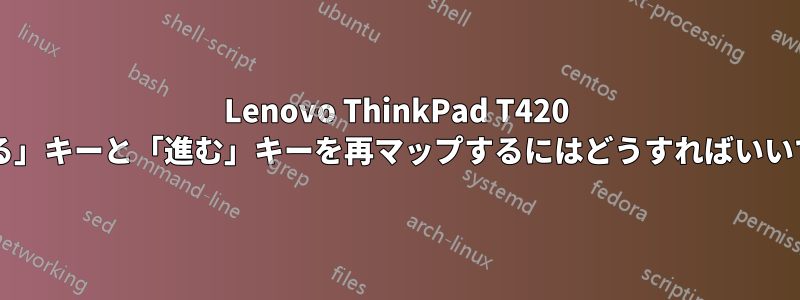 Lenovo ThinkPad T420 で「戻る」キーと「進む」キーを再マップするにはどうすればいいですか?