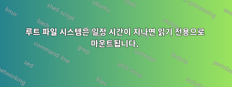 루트 파일 시스템은 일정 시간이 지나면 읽기 전용으로 마운트됩니다.