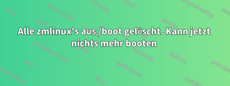 Alle zmlinux's aus /boot gelöscht. Kann jetzt nichts mehr booten