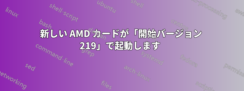 新しい AMD カードが「開始バージョン 219」で起動します 