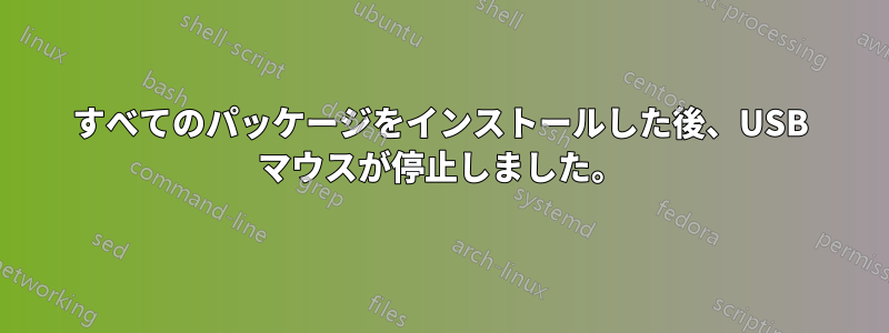 すべてのパッケージをインストールした後、USB マウスが停止しました。