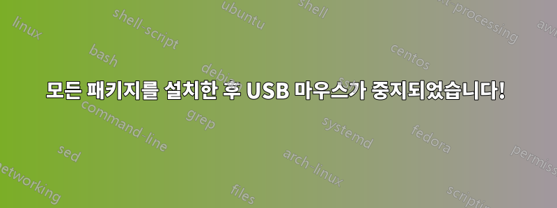 모든 패키지를 설치한 후 USB 마우스가 중지되었습니다!