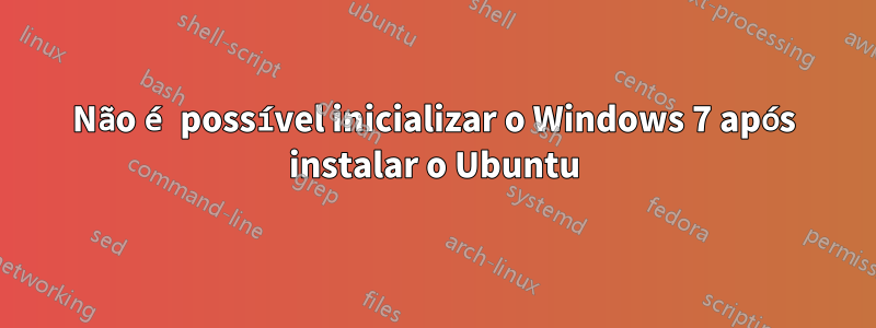 Não é possível inicializar o Windows 7 após instalar o Ubuntu