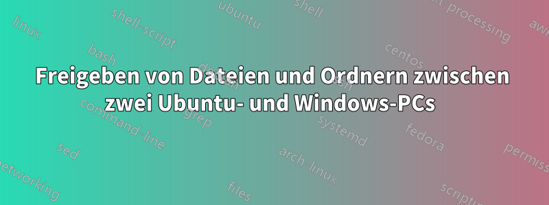Freigeben von Dateien und Ordnern zwischen zwei Ubuntu- und Windows-PCs 
