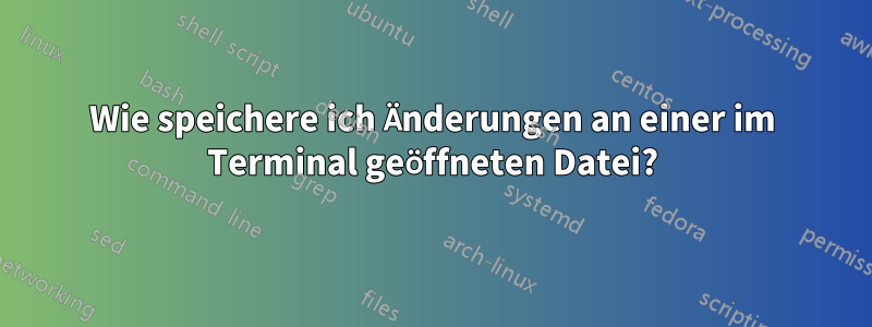 Wie speichere ich Änderungen an einer im Terminal geöffneten Datei?