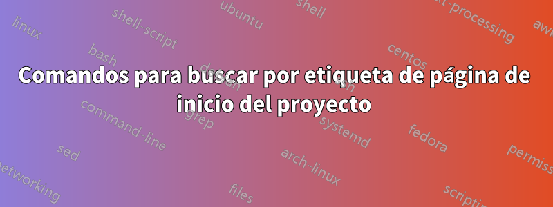 Comandos para buscar por etiqueta de página de inicio del proyecto