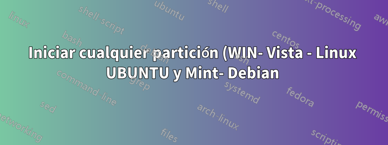 Iniciar cualquier partición (WIN- Vista - Linux UBUNTU y Mint- Debian) solo es posible con CD -Grub2)