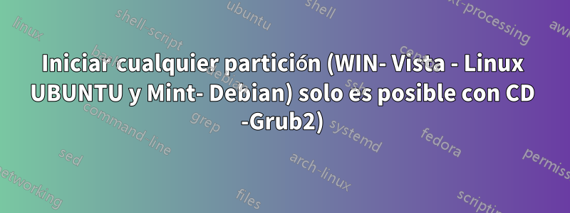 Iniciar cualquier partición (WIN- Vista - Linux UBUNTU y Mint- Debian) solo es posible con CD -Grub2)