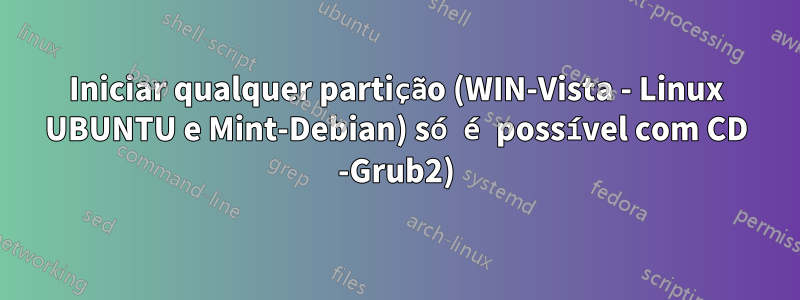 Iniciar qualquer partição (WIN-Vista - Linux UBUNTU e Mint-Debian) só é possível com CD -Grub2)