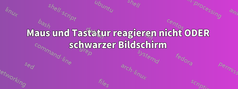 Maus und Tastatur reagieren nicht ODER schwarzer Bildschirm