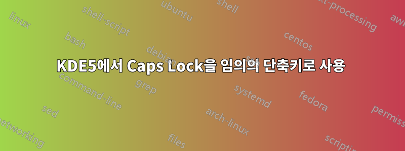 KDE5에서 Caps Lock을 임의의 단축키로 사용
