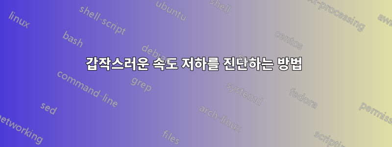 갑작스러운 속도 저하를 진단하는 방법