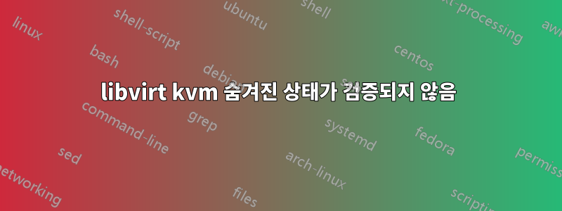 libvirt kvm 숨겨진 상태가 검증되지 않음