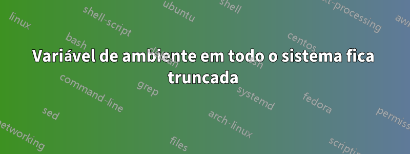Variável de ambiente em todo o sistema fica truncada
