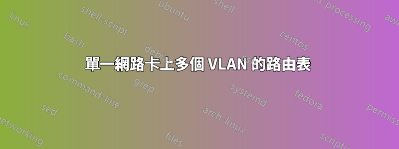 單一網路卡上多個 VLAN 的路由表