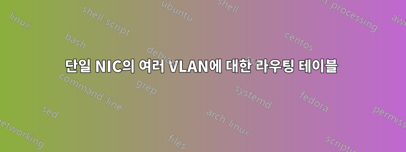 단일 NIC의 여러 VLAN에 대한 라우팅 테이블