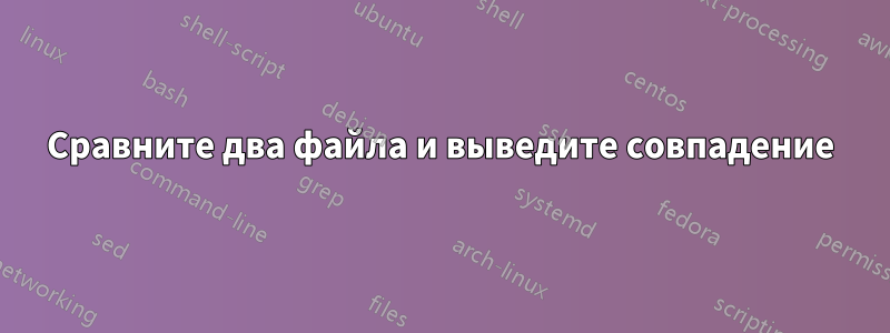 Сравните два файла и выведите совпадение