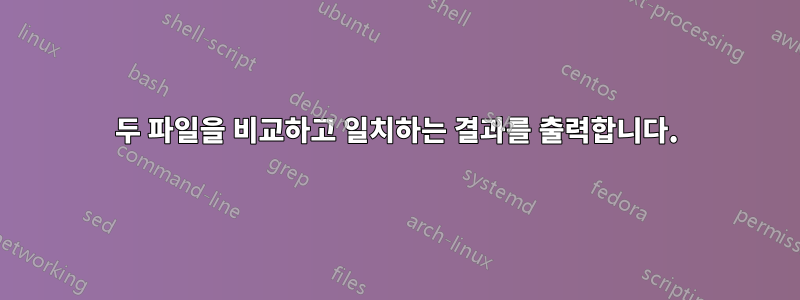 두 파일을 비교하고 일치하는 결과를 출력합니다.