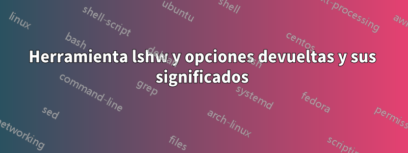 Herramienta lshw y opciones devueltas y sus significados