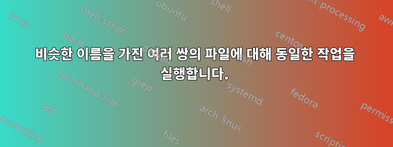 비슷한 이름을 가진 여러 쌍의 파일에 대해 동일한 작업을 실행합니다.