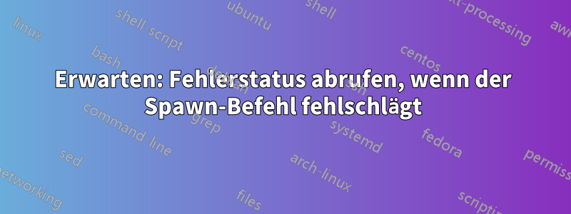 Erwarten: Fehlerstatus abrufen, wenn der Spawn-Befehl fehlschlägt