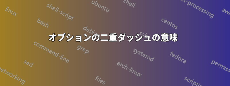 オプションの二重ダッシュの意味