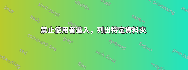 禁止使用者進入，列出特定資料夾