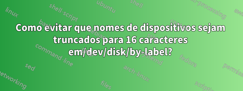Como evitar que nomes de dispositivos sejam truncados para 16 caracteres em/dev/disk/by-label?