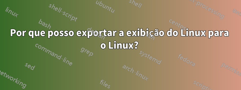 Por que posso exportar a exibição do Linux para o Linux?