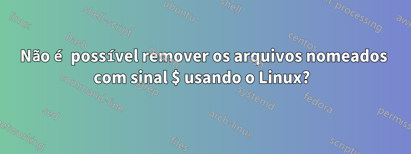 Não é possível remover os arquivos nomeados com sinal $ usando o Linux? 