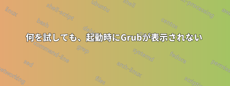 何を試しても、起動時にGrubが表示されない