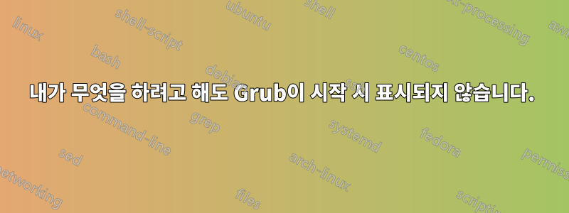 내가 무엇을 하려고 해도 Grub이 시작 시 표시되지 않습니다.