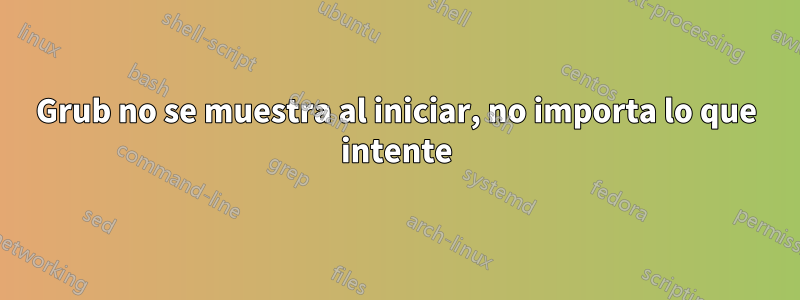 Grub no se muestra al iniciar, no importa lo que intente