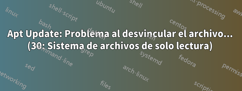 Apt Update: Problema al desvincular el archivo... (30: Sistema de archivos de solo lectura)