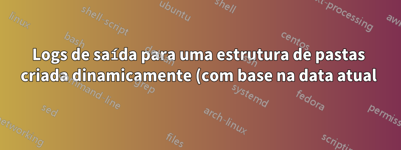 Logs de saída para uma estrutura de pastas criada dinamicamente (com base na data atual), usando o upstart para criar o serviço