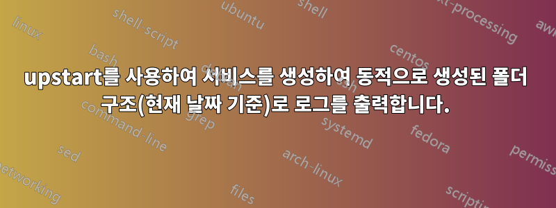 upstart를 사용하여 서비스를 생성하여 동적으로 생성된 폴더 구조(현재 날짜 기준)로 로그를 출력합니다.