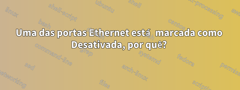 Uma das portas Ethernet está marcada como Desativada, por quê?