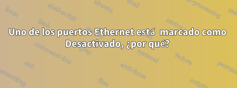 Uno de los puertos Ethernet está marcado como Desactivado, ¿por qué?