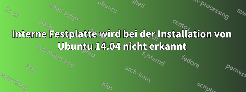 Interne Festplatte wird bei der Installation von Ubuntu 14.04 nicht erkannt