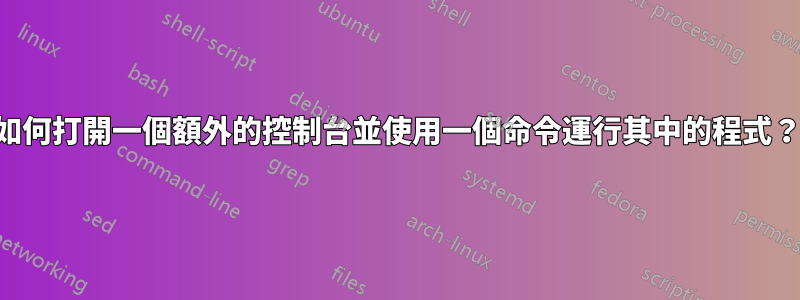 如何打開一個額外的控制台並使用一個命令運行其中的程式？