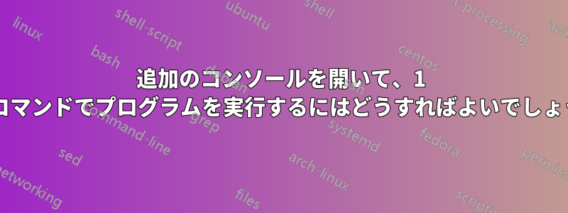 追加のコンソールを開いて、1 つのコマンドでプログラムを実行するにはどうすればよいでしょうか?