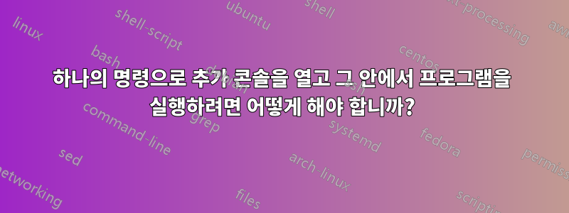 하나의 명령으로 추가 콘솔을 열고 그 안에서 프로그램을 실행하려면 어떻게 해야 합니까?