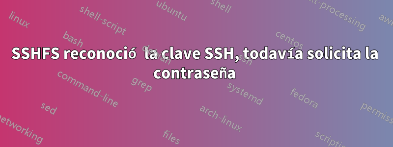 SSHFS reconoció la clave SSH, todavía solicita la contraseña