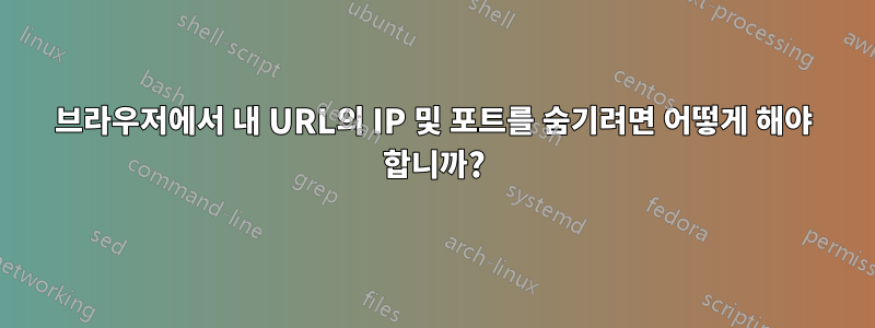 브라우저에서 내 URL의 IP 및 포트를 숨기려면 어떻게 해야 합니까?