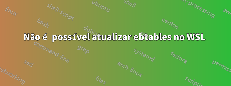 Não é possível atualizar ebtables no WSL