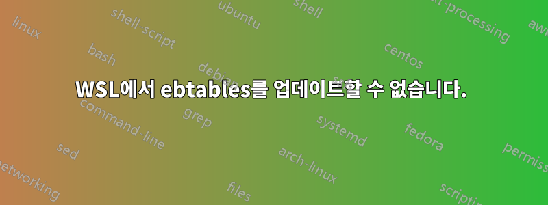 WSL에서 ebtables를 업데이트할 수 없습니다.