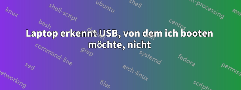 Laptop erkennt USB, von dem ich booten möchte, nicht