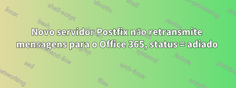 Novo servidor Postfix não retransmite mensagens para o Office 365, status = adiado