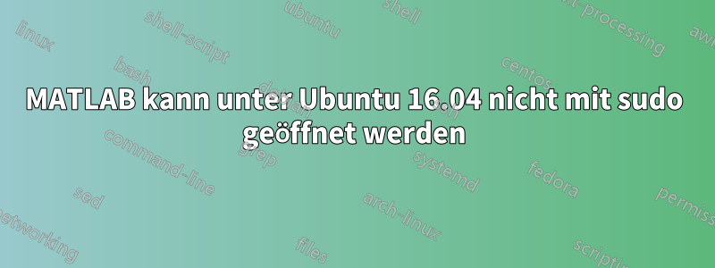 MATLAB kann unter Ubuntu 16.04 nicht mit sudo geöffnet werden