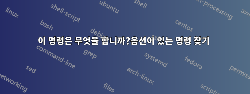 이 명령은 무엇을 합니까?옵션이 있는 명령 찾기